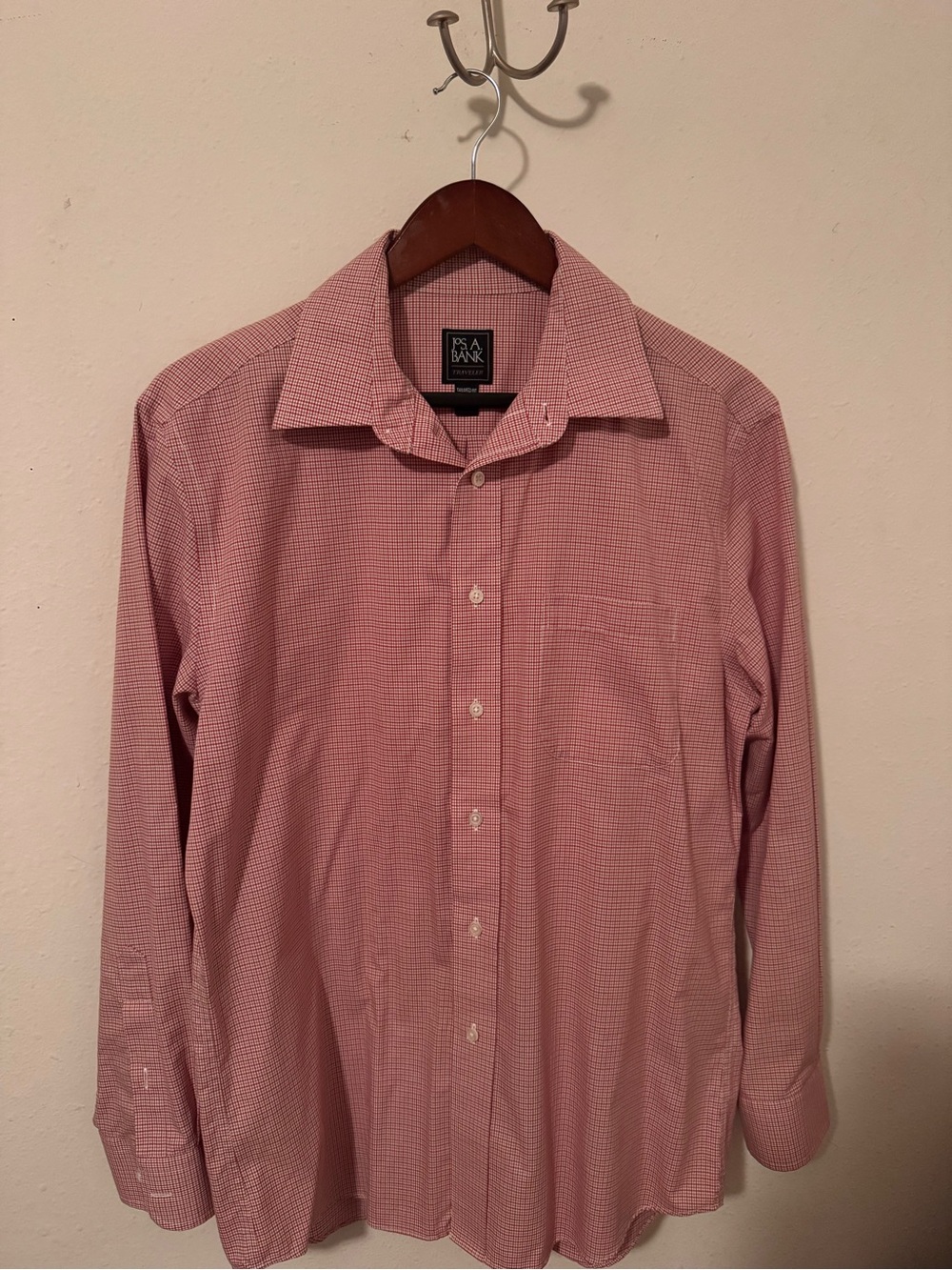 Jos. A. Bank Men’s Red Micro-Check Dress Shirt